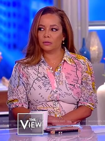 Sunny's map print dress on The View