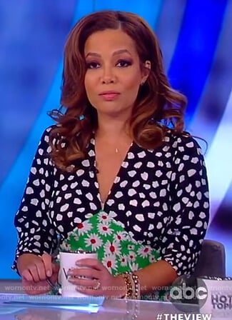 Sunny's mixed print midi dress on The View