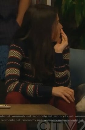 Laurel's navy striped cutouts sweater on How to Get Away with Murder