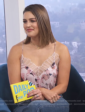 Carissa's pink floral cami on E! News Daily Pop