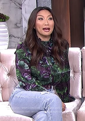 Jeannie's purple floral blouse on The Real