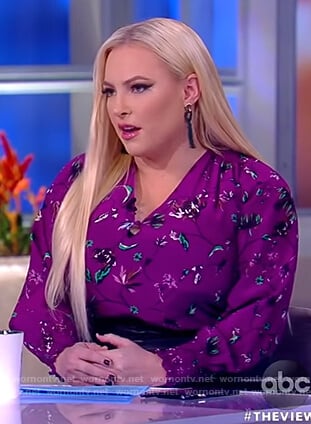 Meghan's purple floral v-neck top on The View