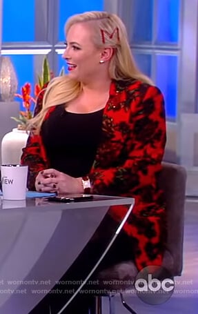 Meghan's red and black floral blazer on The View