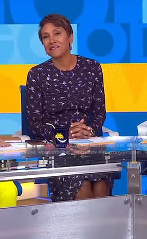 Robin's purple floral ruched dress on Good Morning America
