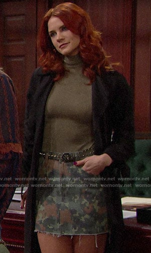 Sally's camouflage print skirt on The Bold and the Beautiful