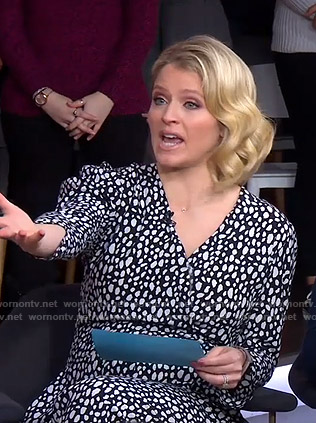 Sara's printed wrap jumpsuit on GMA Strahan And Sara