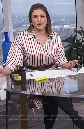 Carissa's striped shirtdress on E! News Daily Pop