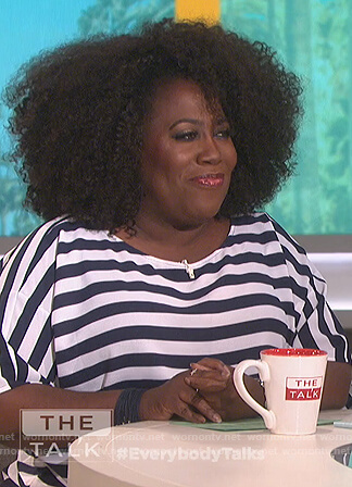 Sheryl's striped tie waist top on The Talk