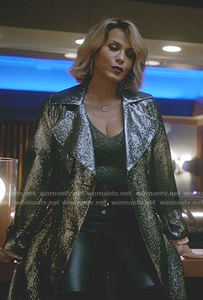 Giselle's metallic trench coat on Empire