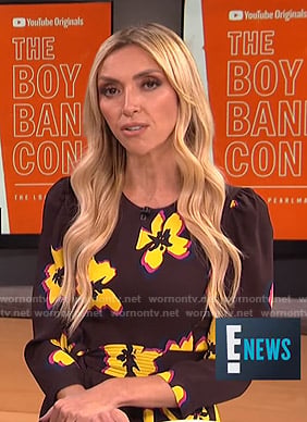 Giuliana's brown floral mini dress on E! News
