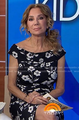 Kathie's black floral off-shoulder dress on Today