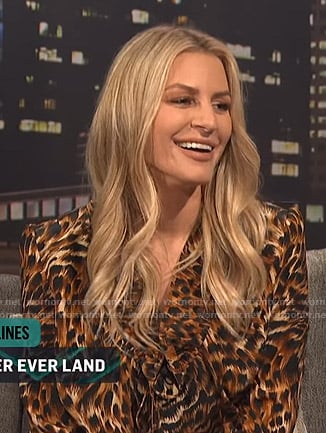 Morgan's leopard ruffled mini dress on E! News Nightly Pop