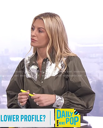 Morgan's metallic panel top on E! News Daily Pop