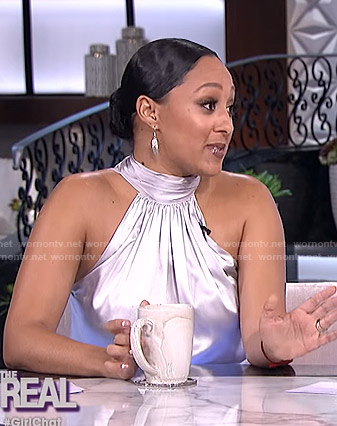 Tamera's silver halterneck top on The Real