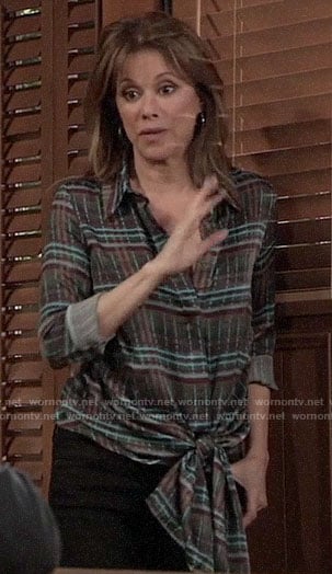 Alexis's plaid tie-front shirt on General Hospital