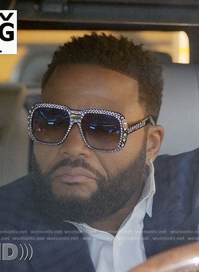 Andre's crystal embellished Dapper Dan sunglasses on Black-ish
