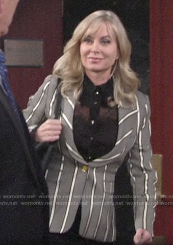 Ashley's striped blazer on The Young and the Restless