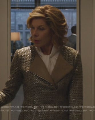 Diane's beige tweed jacket on The Good Fight