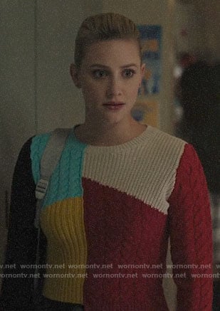 Betty's patchwork sweater on Riverdale