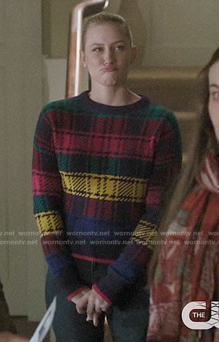 Betty's rainbow plaid sweater on Riverdale