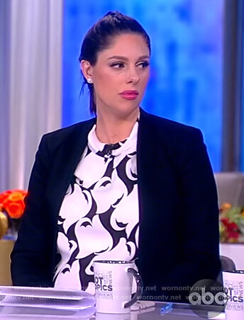 Abby's black and white printed dress on The View