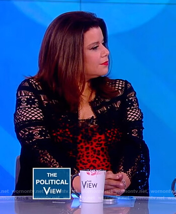 Ana's black crochet jacket on The View