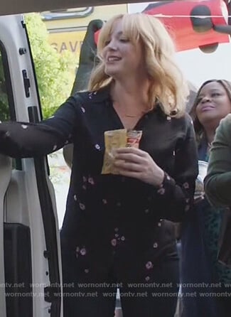 Beth's black floral blouse on Good Girls