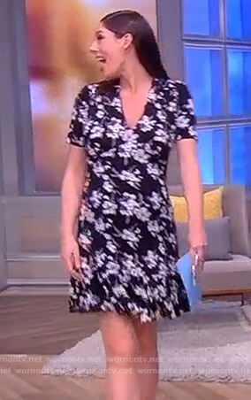 Abby's black floral print dress on The View