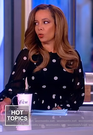 Sunny's black polka dot maxi dress on The View