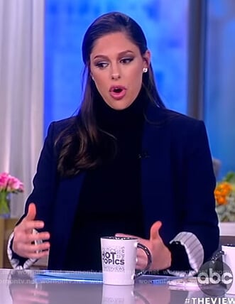 Abby's blue striped cuff blazer on The View