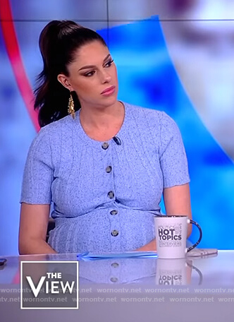 Abby's blue ribbed button down dress on The View