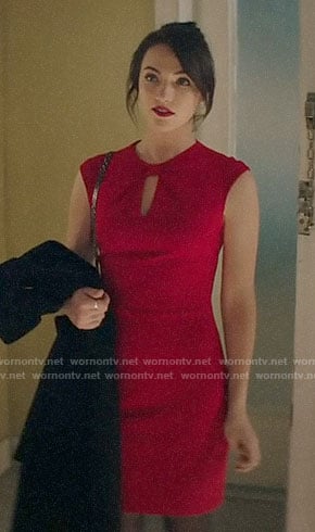 Cara's red date dress on God Friended Me
