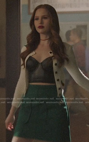 Cheryl's cherry embroidered cardigan on Riverdale