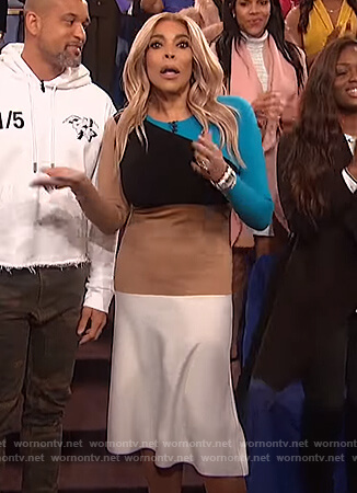 Wendy's colorblock knit dress on The Wendy Williams Show