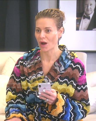 Dorit's multicolored zig zag robe on The Real Housewives of Beverly Hills