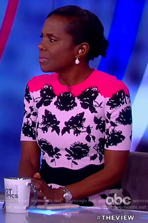 Deborah Roberts's pink floral dress on The View