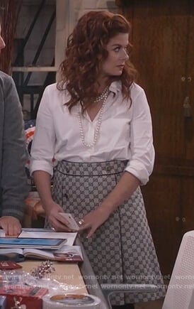 Grace's gray patterned skirt on Will and Grace