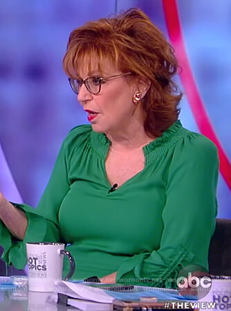 Joy's green ruched blouse on The View