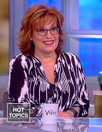 Joy's black and white print blouse on The View