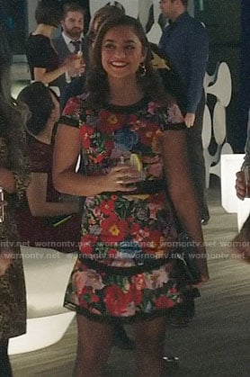 Jaya's floral ruffle hem dress on God Friended Me