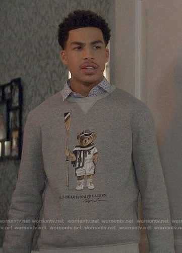 Junior's bear sweatshirt on Black-ish