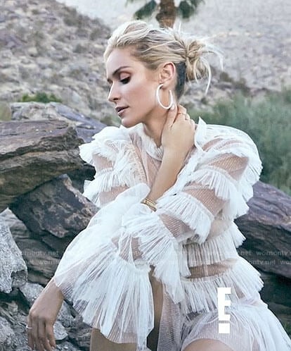 Kristin's white ruffled photoshoot dress on Very Cavallari