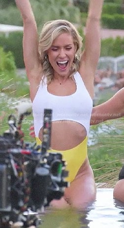 Kristin's yellow and white one-piece swimsuit on Very Cavallari