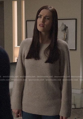 Lena's beige sweater on Supergirl