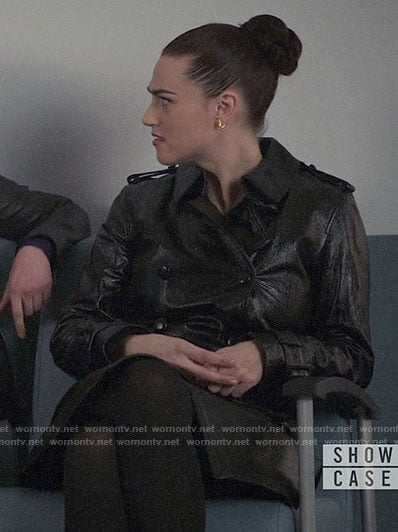 Lena's leather trench coat on Supergirl