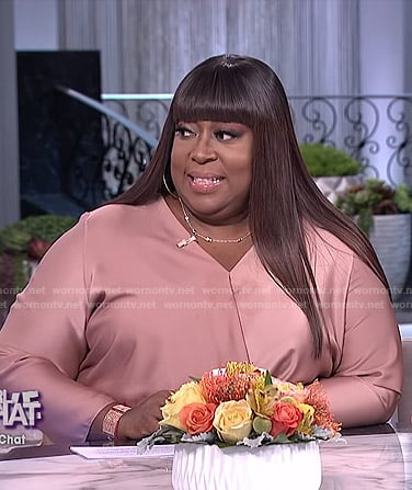 Loni's pink wrap dress on The Real