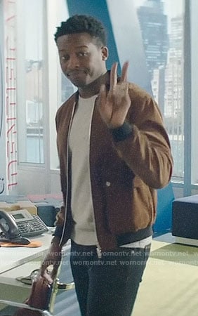 Miles's tan corduroy bomber jacket on God Friended Me