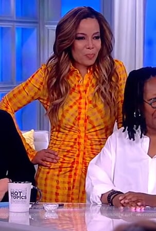 Sunny's orange ruched front dress on The View