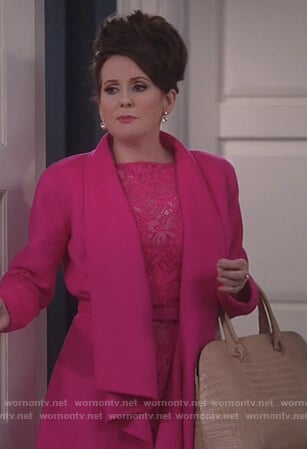 Karen's pink draped coat on Will and Grace