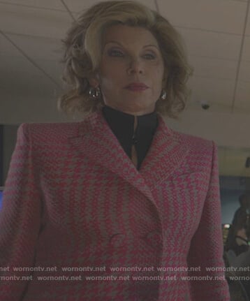 Diane's pink houndstooth jacket on The Good Fight